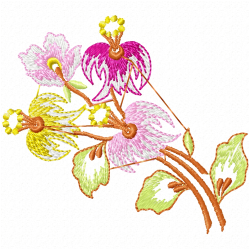 Flowers And Tree Embroidery Design 6